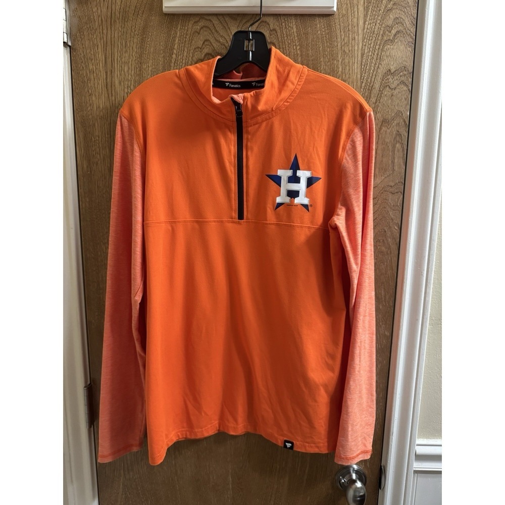 Houston Astros Fanatics Made to Move Synthetic Quarter-Zip Jacket Orange Small